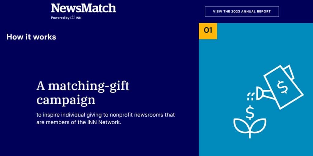NewsMatch annual fundraising campaigns