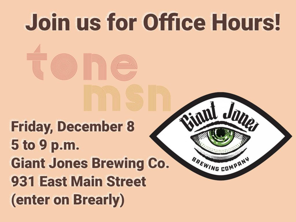 Tone Madison office hours example for their year-end fundraising campaing in 2023.