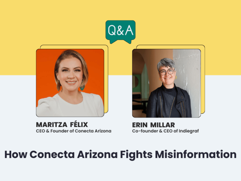 Conecta Arizona fighting misinformation and supporting immigration news coverage interview with Erin Millar and Maritza Felix