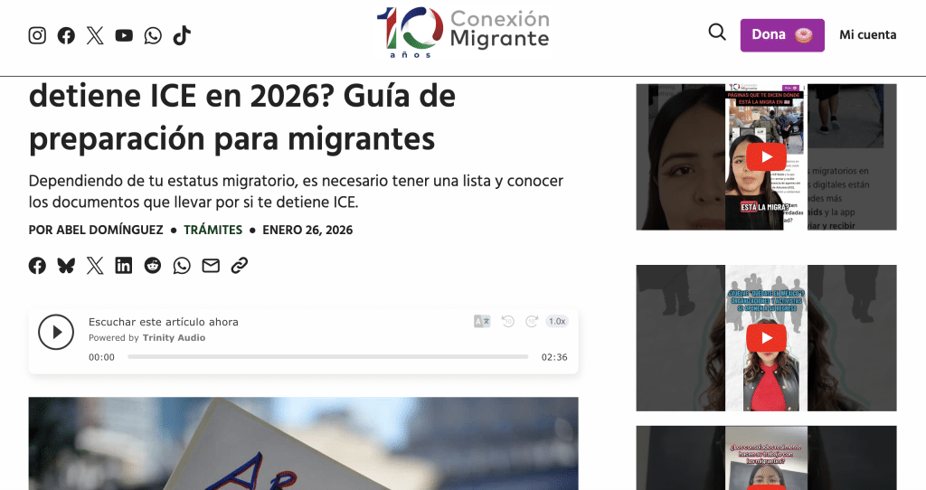 Conexion Migrante website.