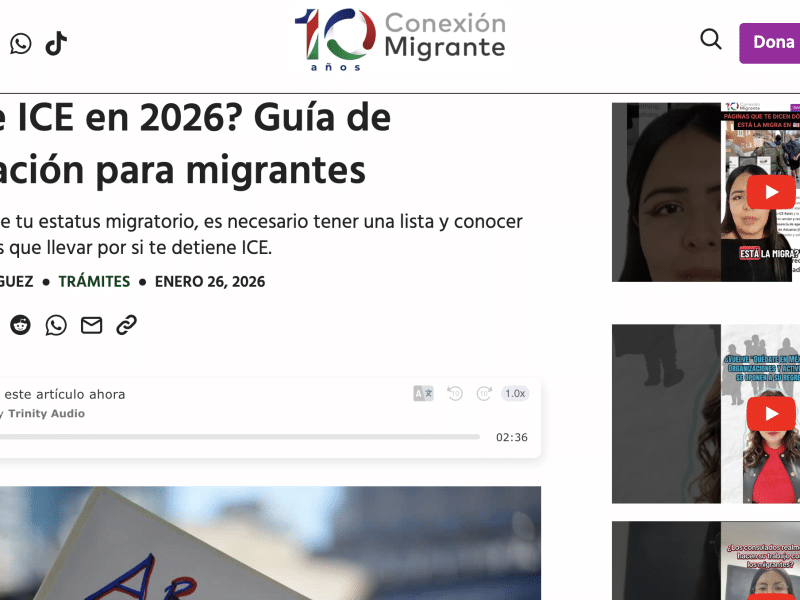 Conexion Migrante website.